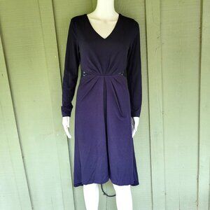 NWT GRACE KARIN Navy Blue Knit Dress Small S Lace Inserts
